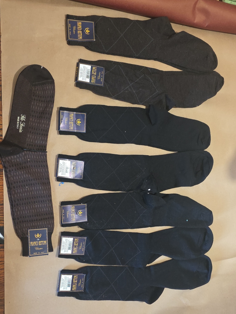 Men's 6 Black & 3 Merlino brown Dress Socks -9 Pack#5